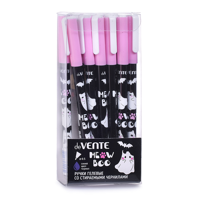 Фото к товару Ручка гелевая стираемая "Ghost Meow" d=0,5 мм, 2 дизайна корпуса ассорти, с ластиком, сменн Ручка гелевая стираемая "Ghost Meow" d=0,5 мм, 2 дизайна корпуса ассорти, с ластиком, сменн