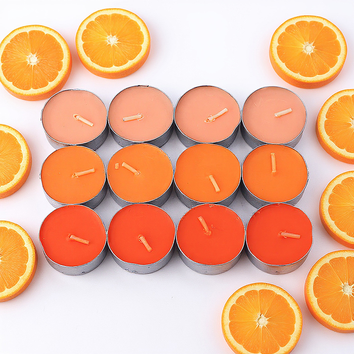 Набор арома свечей 00-7084 (Ваниль/клубника/апельсин/роза/лимон/яблоко/черника/лаванда (12шт.)