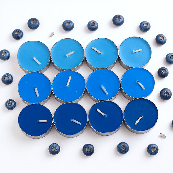 Набор арома свечей 00-7084 (Ваниль/клубника/апельсин/роза/лимон/яблоко/черника/лаванда (12шт.)