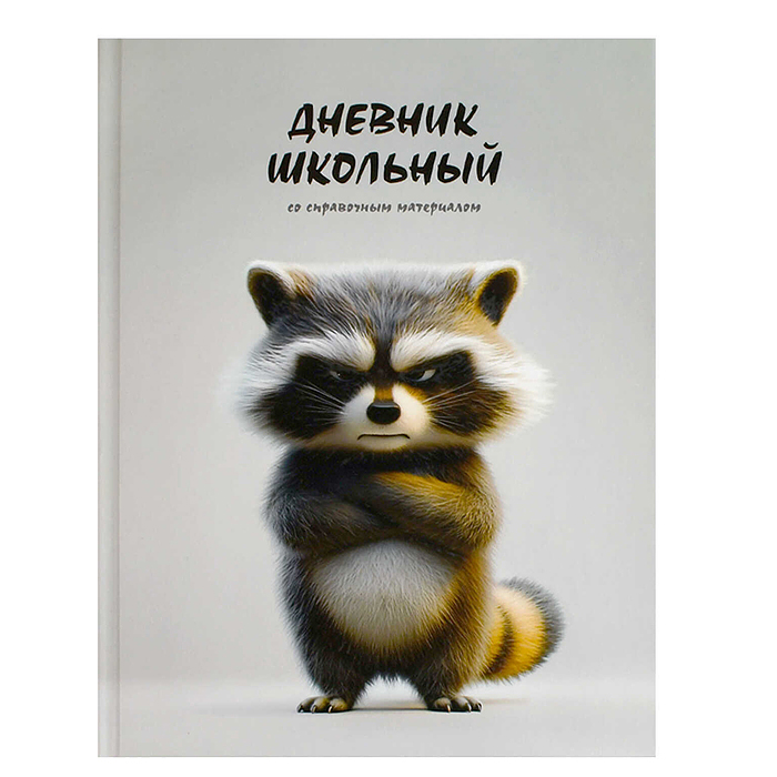 Дневник 1-11кл. 48л. А5+ "Сердитый енот" твёрдый переплёт 7БЦ, выборочный  УФ-лак
