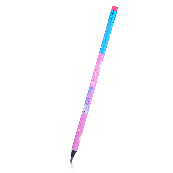 Карандаш чернографитовый с ластиком "Kids Color. Кошка с бантом" HB (пластиковый корпус)