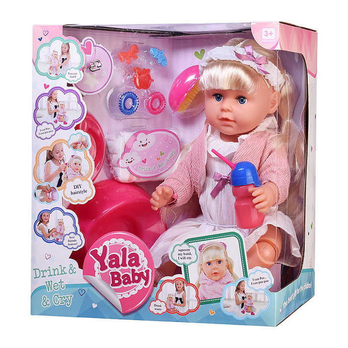 Кукла BLS024L "Рита" (пьет, писает, слезы) с аксессуарами, в коробке