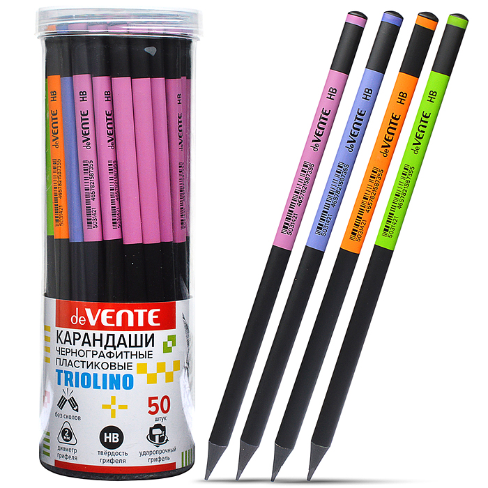 Карандаш чернографитный "Triolino " HB, диаметр грифеля 2 мм
