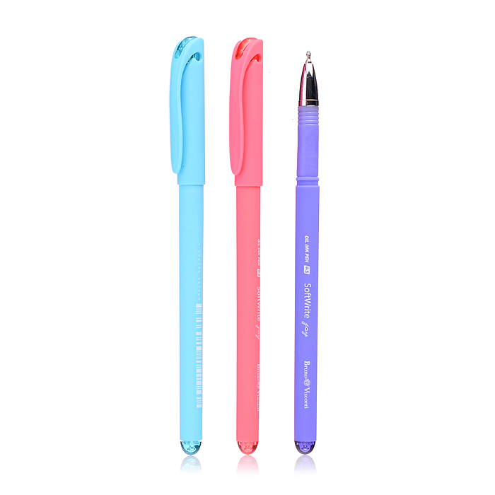 Ручка "SoftWrite. Joy" с чернилами на масляной основе 0.5мм, синяя (3 цвета корпуса)