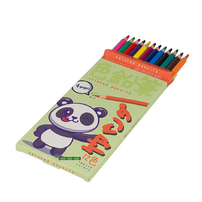 Карандаши цветные пластиковые 4,0 мм  "Kawaii animals", 12 цветов, 4 вида