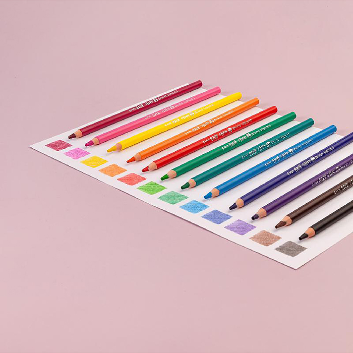 Карандаши цветные пластиковые 4,0 мм  "Kawaii animals", 12 цветов, 4 вида