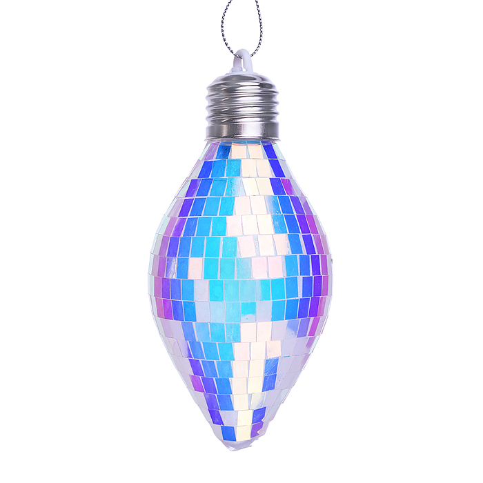 Новогоднее украшение S2596 зелёный, светящийся (14см)