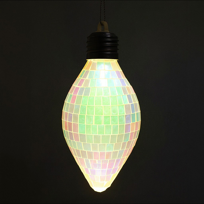 Новогоднее украшение S2596 зелёный, светящийся (14см)