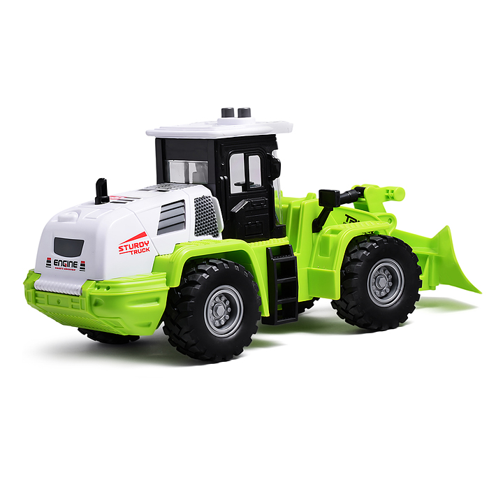 Трактор JS129A-2 "Строитель" 1:16 (свет, звук) в коробке (зеленый)