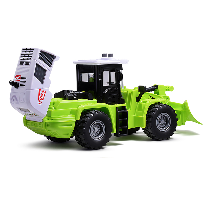 Трактор JS129A-2 "Строитель" 1:16 (свет, звук) в коробке (зеленый)