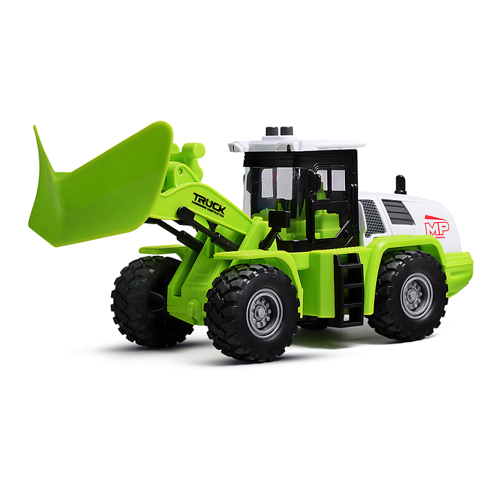 Трактор JS129A-2 "Строитель" 1:16 (свет, звук) в коробке (зеленый)