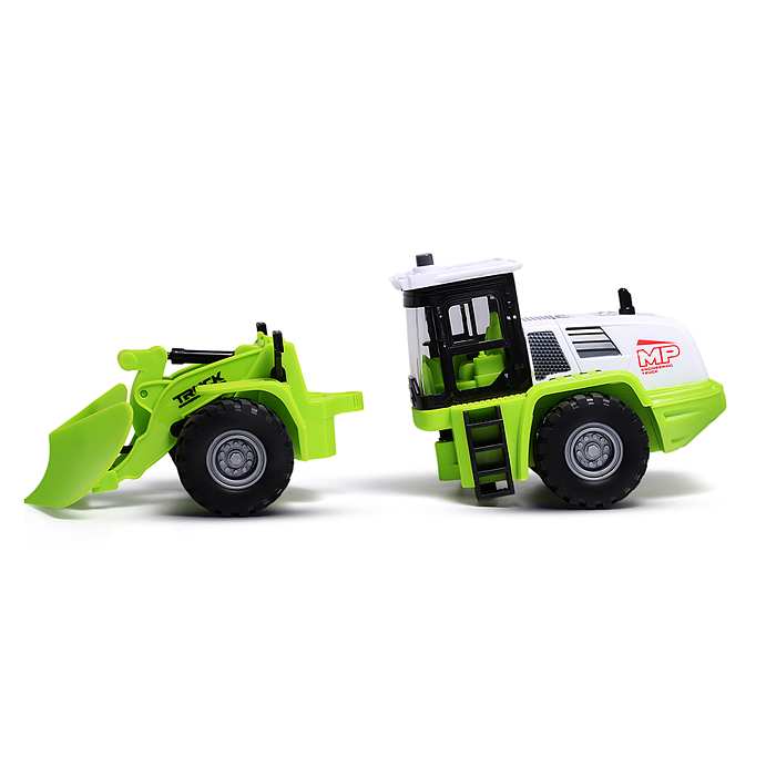 Трактор JS129A-2 "Строитель" 1:16 (свет, звук) в коробке (зеленый)