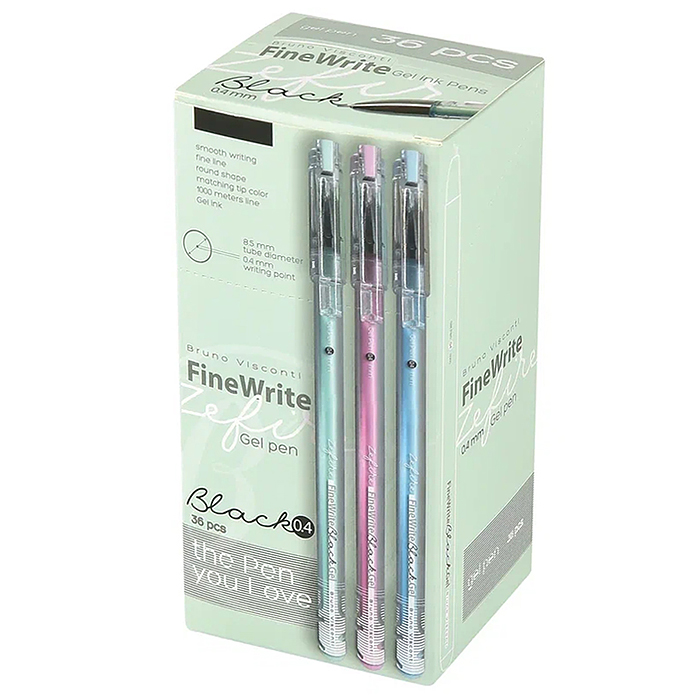 Фото к товару Ручка "FineWrite.Zefir" гелевая, 0.4 мм, черный Ручка "FineWrite.Zefir" гелевая, 0.4 мм, черный