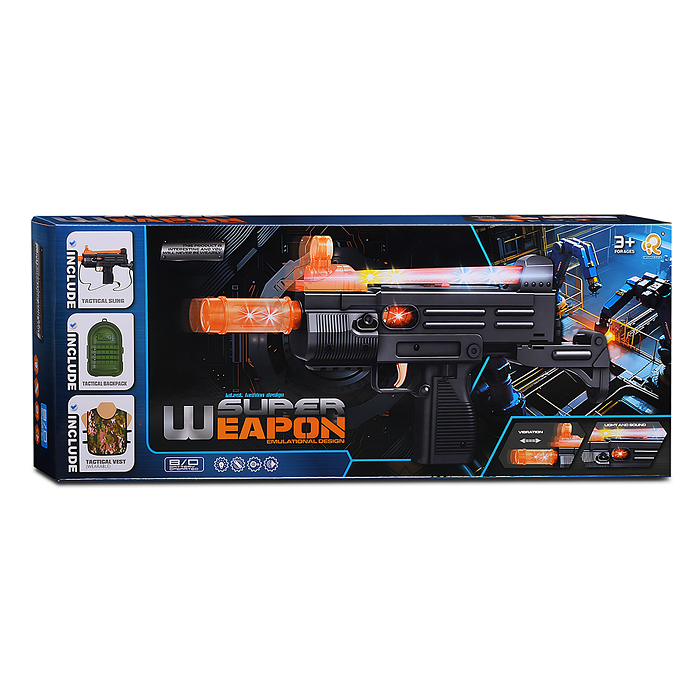 Автомат 737B "Опасность" (с акустич.и светов.вибрацией+тактич.жилет+стратегич.пакет) в коробке