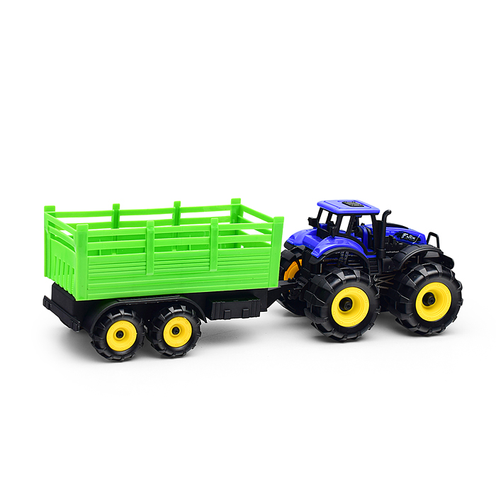 Трактор 9878-1C "Веселая ферма" с прицепом, в коробк