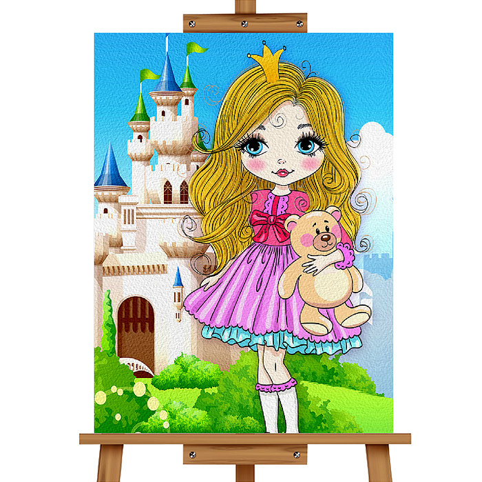 Набор для рисования MKR3020-6 "Картина по номерам 30х20 см. Принцесса" 