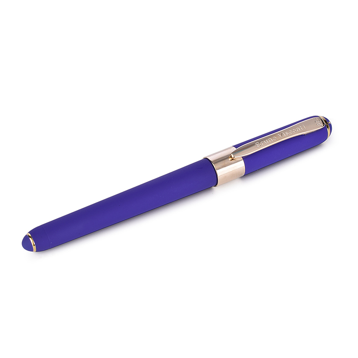 Ручка в футляре "MONACO" шариковая 0.5мм, синяя (сине-фиолетовый корпус, голубая коробка)