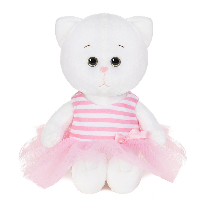 Фото к товару Мышель в полосатом розовом платье с бантиком, 20 см, в коробке Мышель в полосатом розовом платье с бантиком, 20 см, в коробке