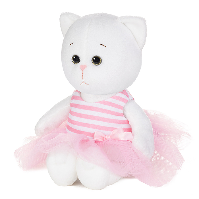 Фото к товару Мышель в полосатом розовом платье с бантиком, 20 см, в коробке Мышель в полосатом розовом платье с бантиком, 20 см, в коробке