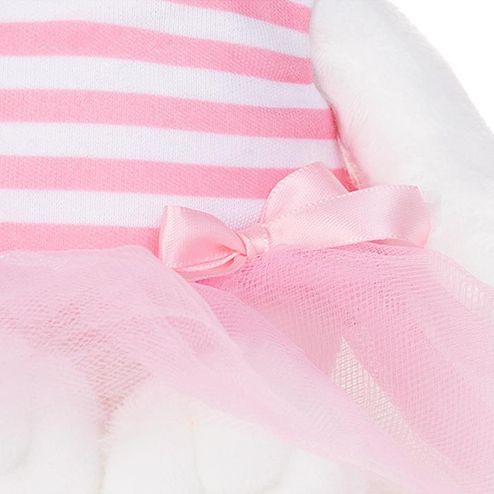 Фото к товару Мышель в полосатом розовом платье с бантиком, 20 см, в коробке Мышель в полосатом розовом платье с бантиком, 20 см, в коробке