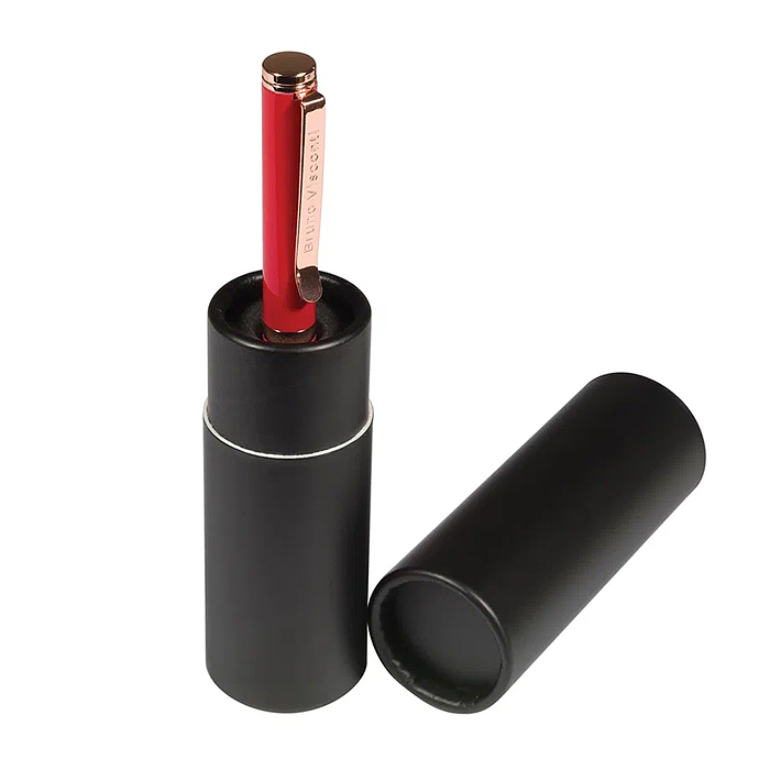 Ручка "Venezia Classico" в картотнном тубусе, 1,0 мм, синяя (корпус красный, футляр черный)