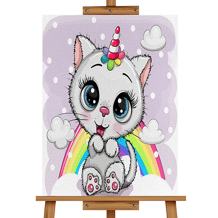 Набор для рисования MKR3020-10 "Картина по номерам 30х20 см. Милый котёнок" 