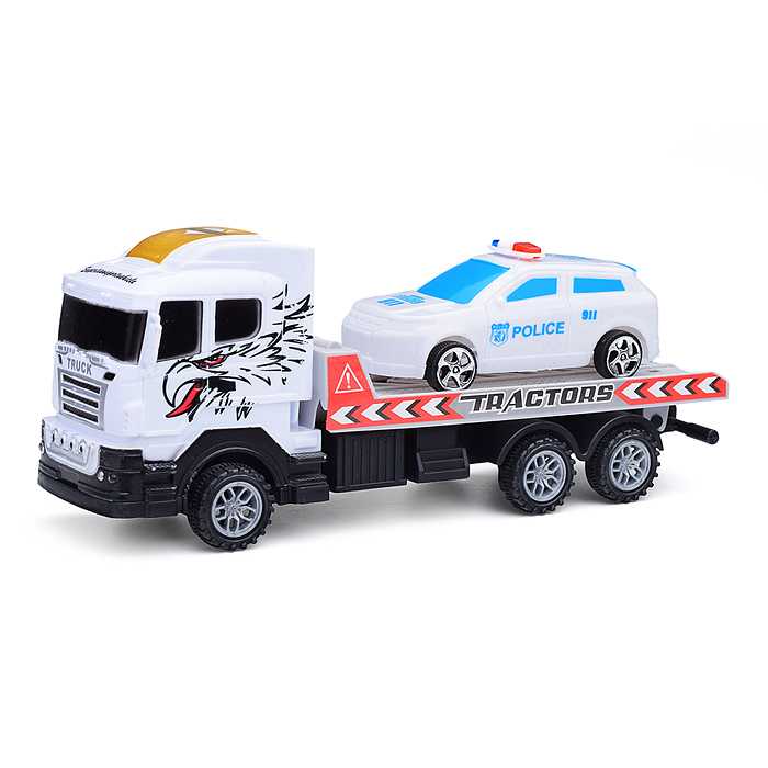 Автовоз 2024-2B "Автомагистраль" с полицейским авто, в пакете