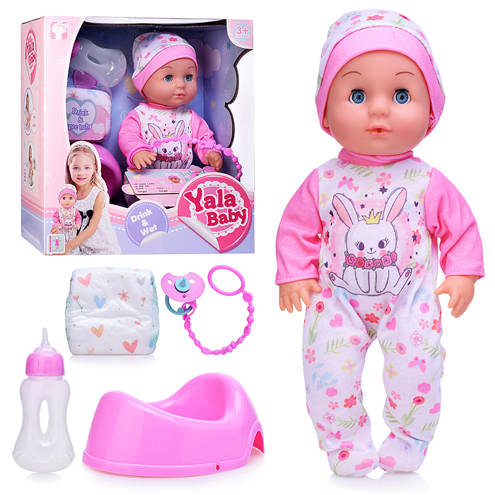 Пупс YL2430L-S "Наташечка" (пьет, писает) с аксессуарами, в коробк