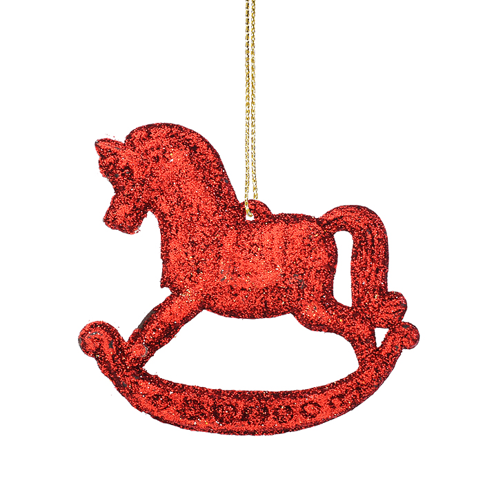 Набор новогодних украшений S2518 "Лошадки" (3шт х 8см)