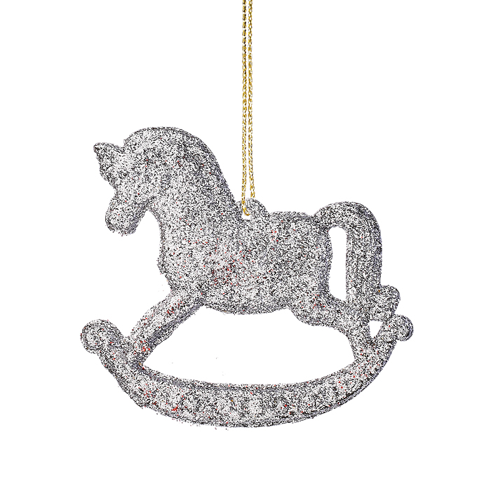 Набор новогодних украшений S2518 "Лошадки" (3шт х 8см)