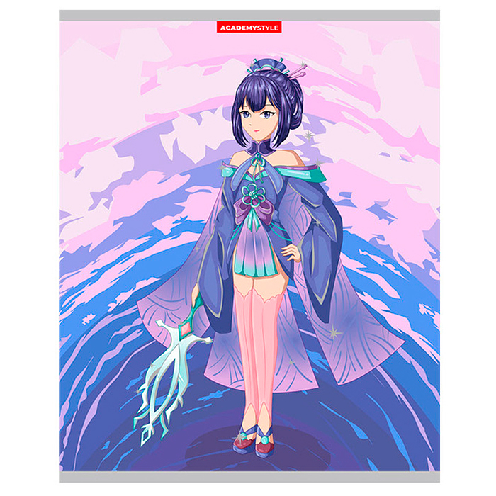 Тетрадь 48л. клетка А5 "Воительницы" выб УФ двойной, тиснение фольгой