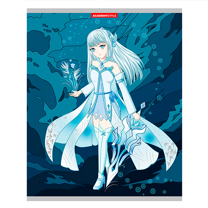 Тетрадь 48л. клетка А5 "Воительницы" выб УФ двойной, тиснение фольгой