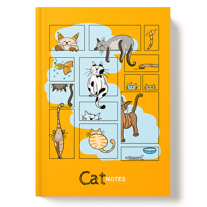 Записная книжка 64л. "Жизнь кота" А5 