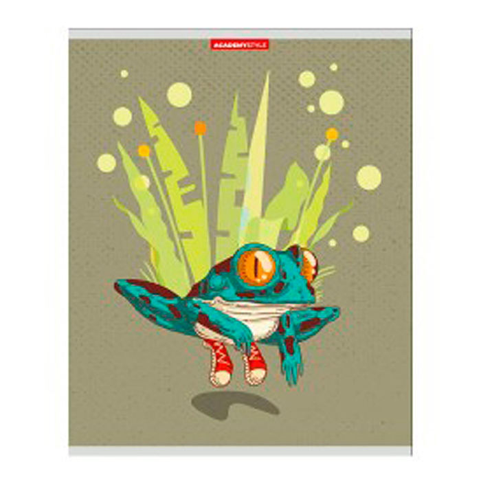 Тетрадь 48л. клетка А5 "Лягушка" металл пленка, выб УФ двойной