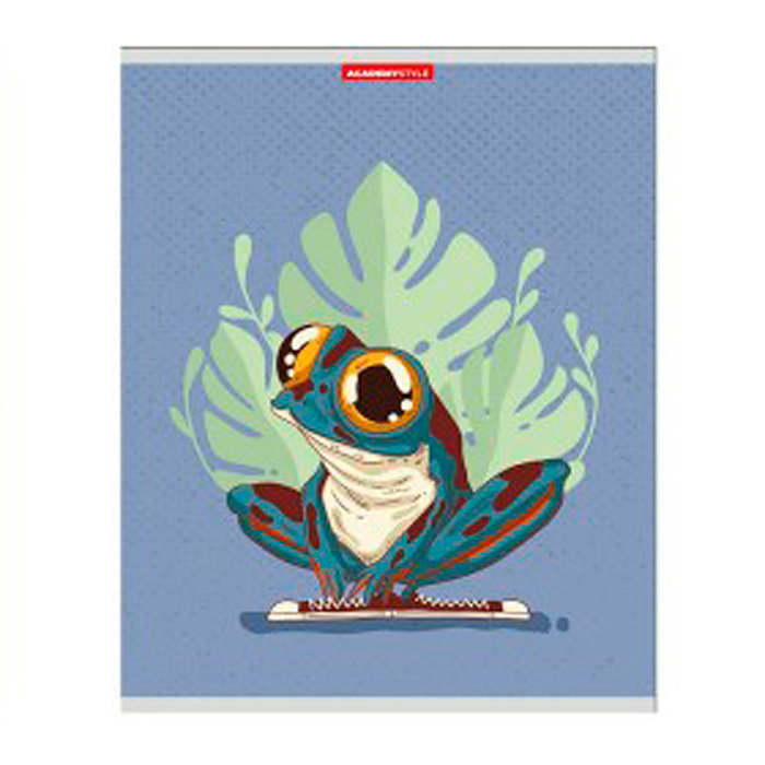 Тетрадь 48л. клетка А5 "Лягушка" металл пленка, выб УФ двойной