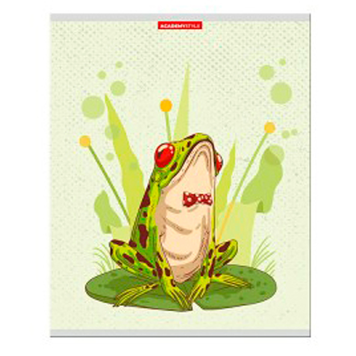 Тетрадь 48л. клетка А5 "Лягушка" металл пленка, выб УФ двойной