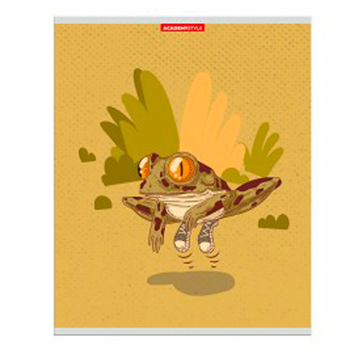 Тетрадь 48л. клетка А5 "Лягушка" металл пленка, выб УФ двойной