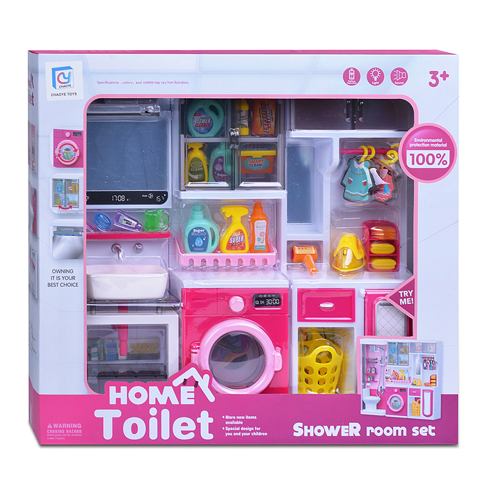 Набор мебели для кукол 818-332 "Постирочная" на батарейках, в коробке