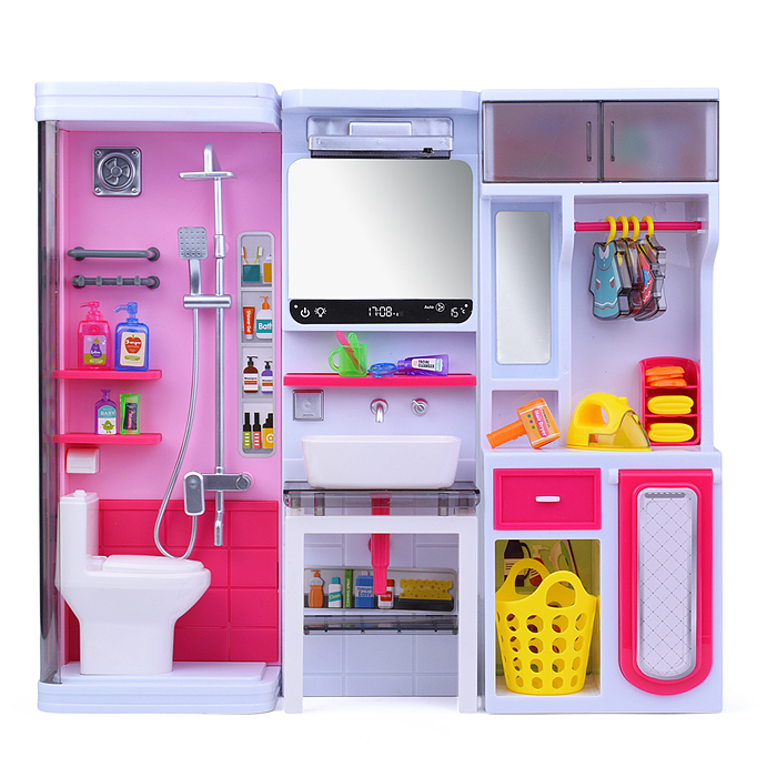 Набор мебели для кукол 818-331 "Туалетная комната" на батарейках, в коробке