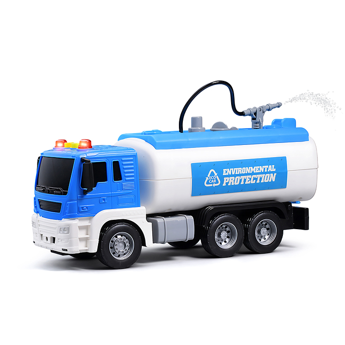 Машина JS111А "Цистерна" 1:16 (свет, звук, вода) в коробке