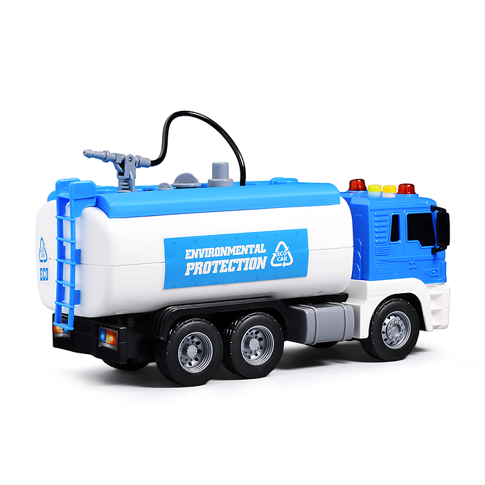 Машина JS111А "Цистерна" 1:16 (свет, звук, вода) в коробке