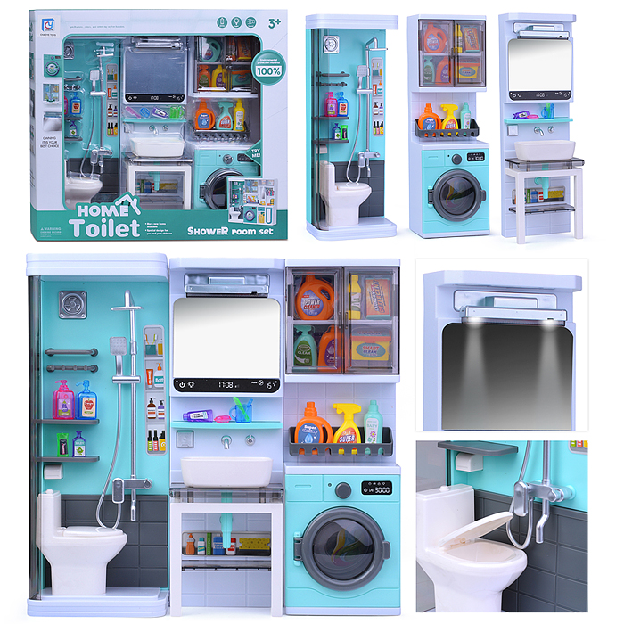 Набор мебели для кукол 818-360 "Ванная комната-1" на батарейках, в коробке