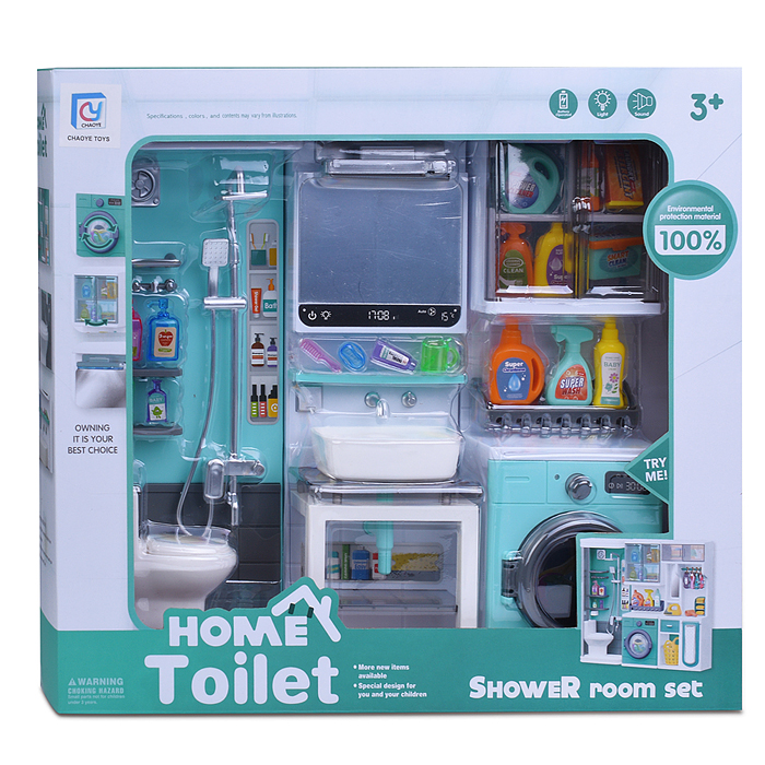 Набор мебели для кукол 818-360 "Ванная комната-1" на батарейках, в коробке