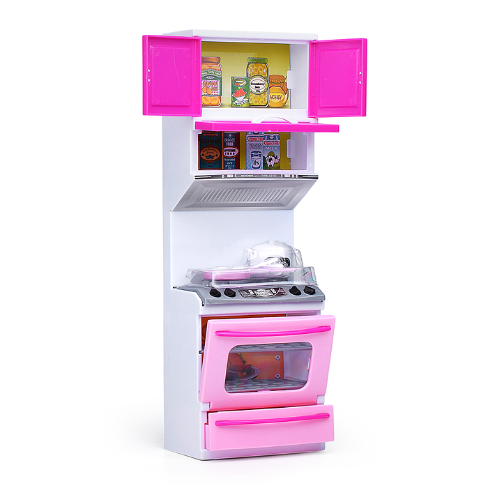 Набор мебели для кукол 818-168A "Кухня" розовая, в коробке