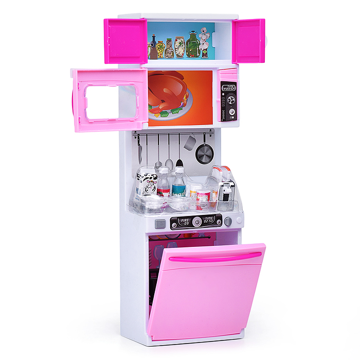 Набор мебели для кукол 818-20 "Мини кухня" розовая, в коробке