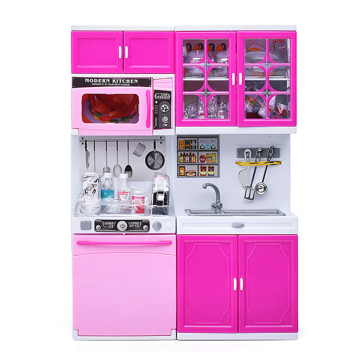 Набор мебели для кукол 818-20 "Мини кухня" розовая, в коробке