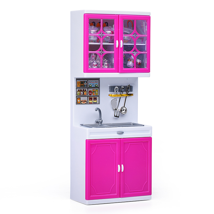 Набор мебели для кукол 818-20 "Мини кухня" розовая, в коробке