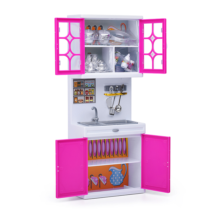 Набор мебели для кукол 818-20 "Мини кухня" розовая, в коробке