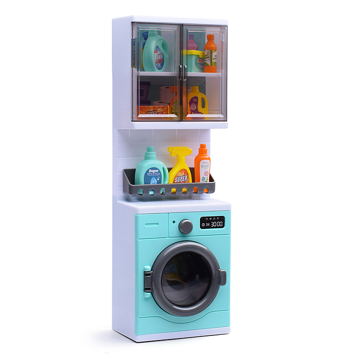 Набор мебели для кукол 818-356 "Прачечная-2"  зеленая, в коробке