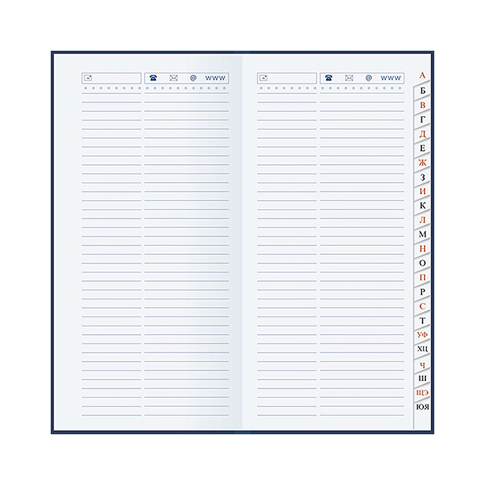 Телефонная книга с вырубкой А5, 80л. лин. Уф-лак "Россия"